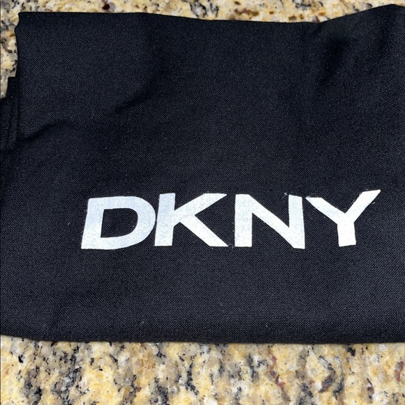 DKNY Black Textured Leather Tote and Pouch Set - Picture 6 of 6